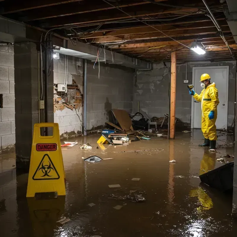 Flooded Basement Electrical Hazard in Newport, NC Property