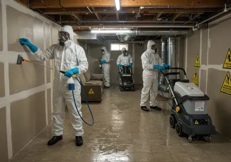 Basement Moisture Removal and Structural Drying process in Newport, NC